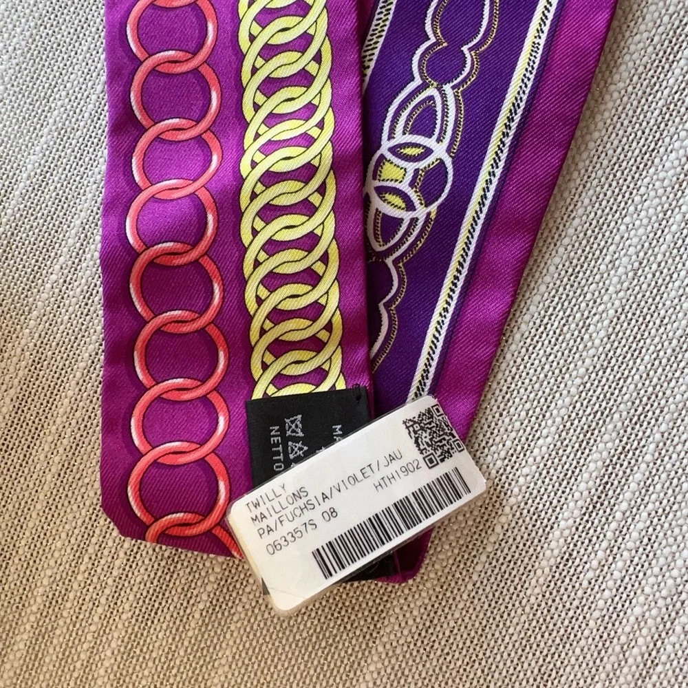 Hermes Maillons Silk Twilly Scarf - Picture 3 of 3